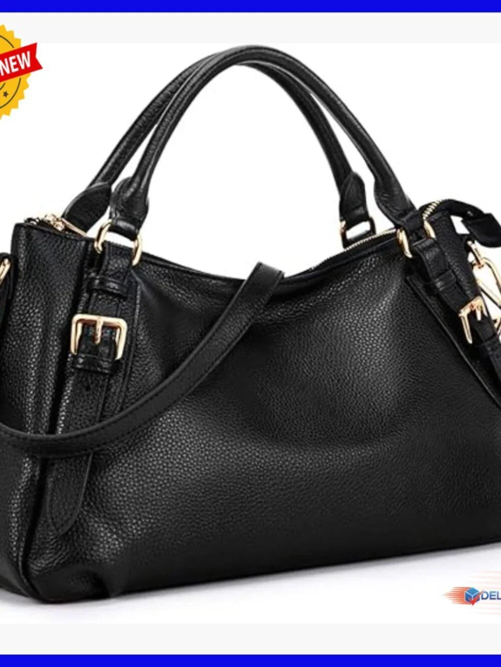 Medium Genuine Leather Hobo Satchel Crossbody Bag Top Handle
